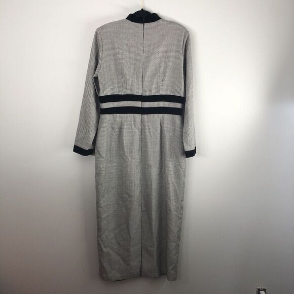 Misty Lane Womens Size 12 USA Union Made Houndstooth Maxi Dress Holiday Vintage - Picture 5 of 12